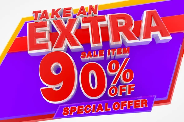 TAKE AN EXTRA SALE ITEM 90% Знижка на 3d рендеринг — стокове фото