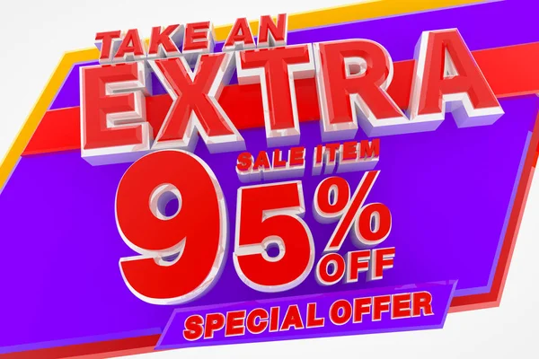 TAKE AN EXTRA SALE ITEM 95% Знижка на 3d рендеринг — стокове фото