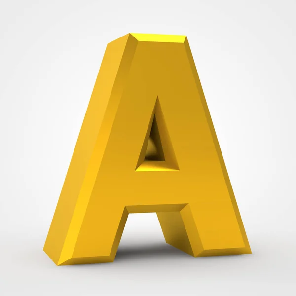 Золотий алфавіт на білому тлі ілюстрація 3D рендеринга — стокове фото