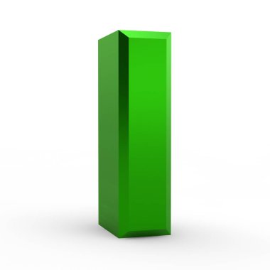 Beyaz arkaplan illüstrasyonunda yeşil alfabe kelimesi 3D görüntüleme