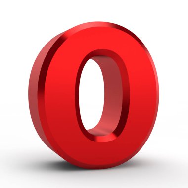 Beyaz arkaplan illüstrasyonundaki kırmızı alfabe sözcüğü 3D görüntüleme