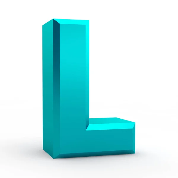 L palabra azul del alfabeto sobre fondo blanco ilustración 3D renderizado — Foto de Stock