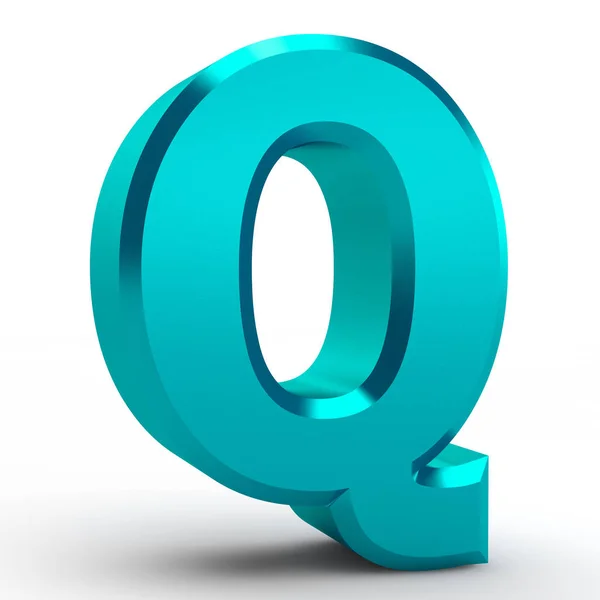 Q modrá abeceda slovo na bílém pozadí ilustrace 3D vykreslování — Stock fotografie