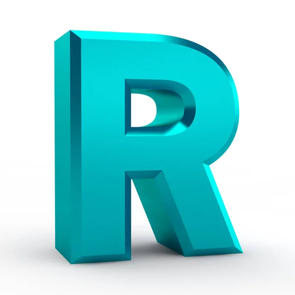 R blauw alfabet woord op witte achtergrond illustratie 3d rendering — Stockfoto