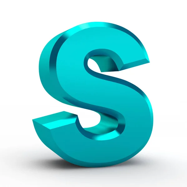 S palavra alfabeto azul no fundo branco ilustração 3D renderização — Fotografia de Stock