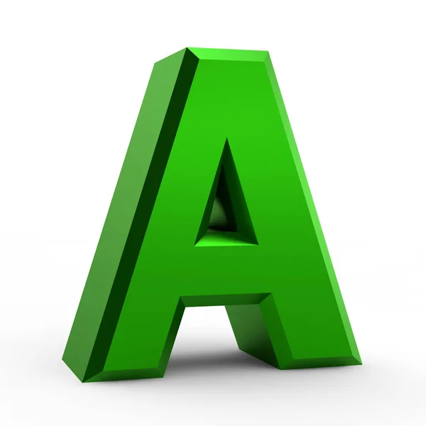 A green alphabet word on white background illustration 3D rendering — Stock Photo, Image