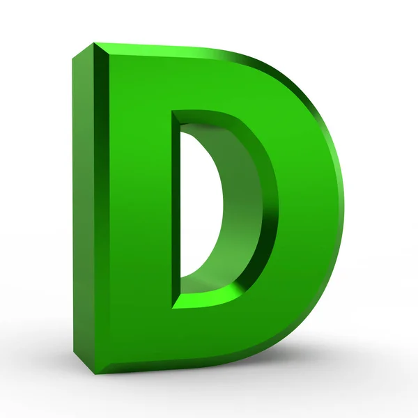 D green alphabet word on white background illustration 3D rendering — 스톡 사진