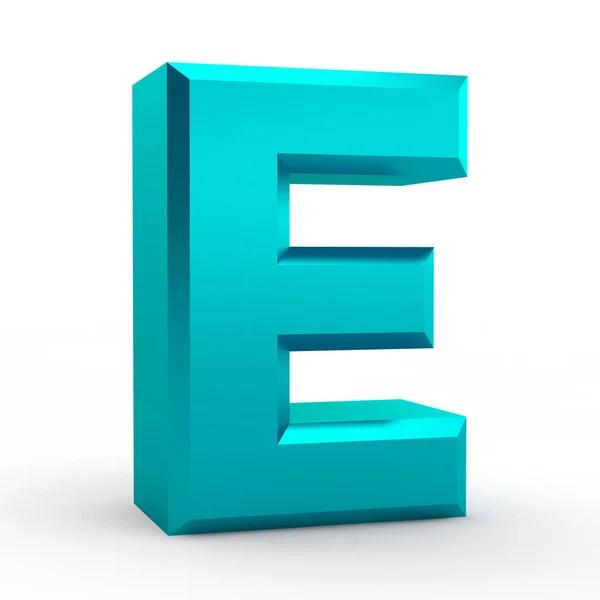 E palavra alfabeto azul no fundo branco ilustração 3D renderização — Fotografia de Stock