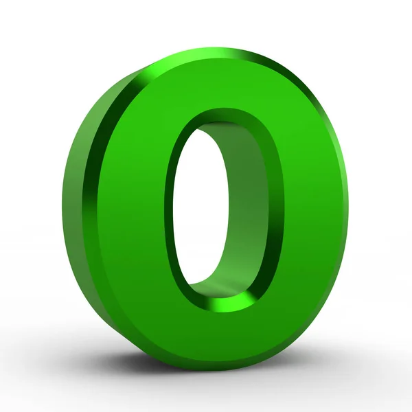 O palabra de alfabeto verde sobre fondo blanco ilustración 3D renderizado —  Fotos de Stock