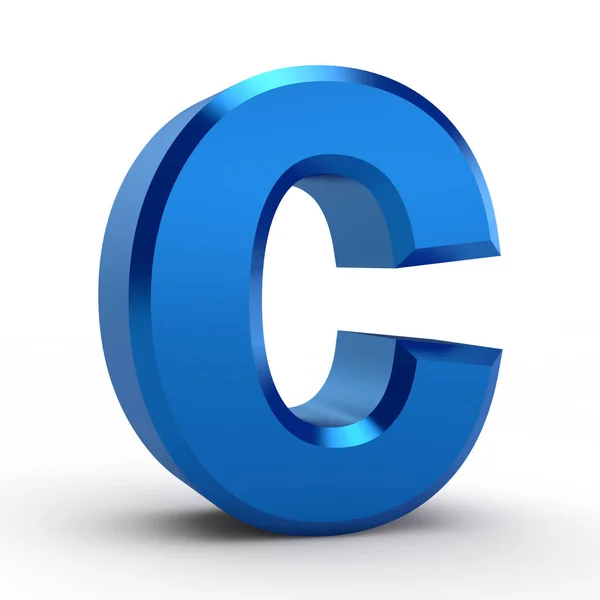 C palabra azul alfabeto sobre fondo blanco ilustración 3D renderizado —  Fotos de Stock