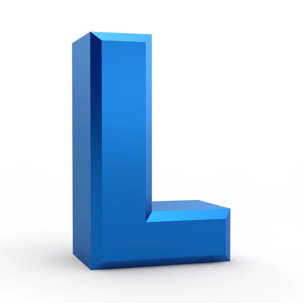 L blauw alfabet woord op witte achtergrond illustratie 3d rendering — Stockfoto