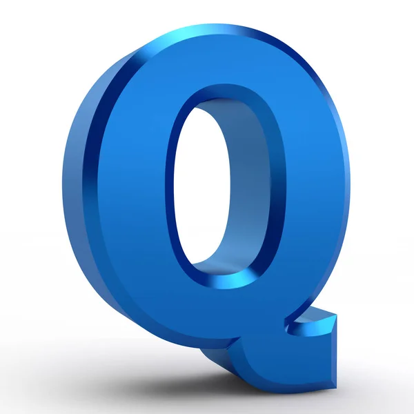 Q blaues Alphabet Wort auf weißem Hintergrund Illustration 3D-Rendering — Stockfoto