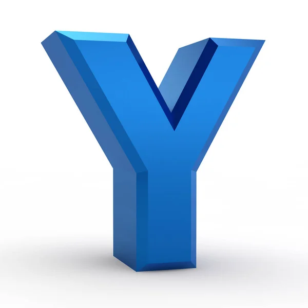 Y blaues Alphabet Wort auf weißem Hintergrund Illustration 3D-Rendering — Stockfoto