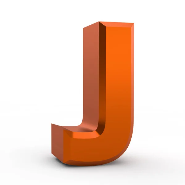 J mot alphabet orange sur fond blanc illustration rendu 3D — Photo