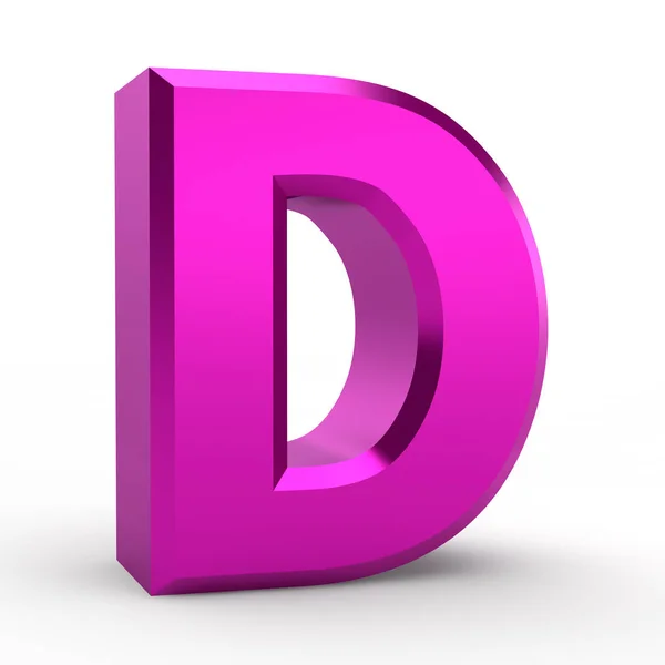 D kata alfabet pink di gambar latar belakang putih 3D render — Stok Foto