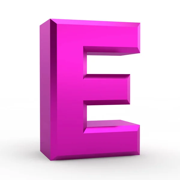 E ροζ αλφαβήτα λέξη σε λευκό φόντο εικονογράφηση 3d απόδοση — Φωτογραφία Αρχείου