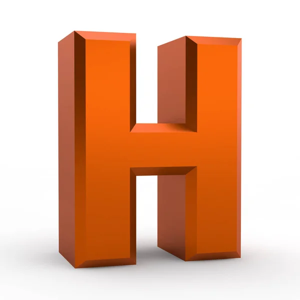 H mot alphabet orange sur fond blanc illustration rendu 3D — Photo