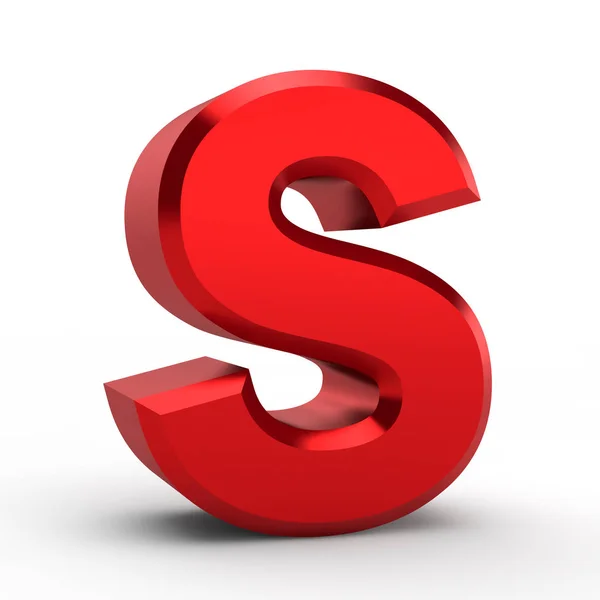 S palabra de alfabeto rojo sobre fondo blanco ilustración 3D renderizado — Foto de Stock