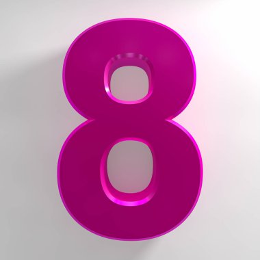 Beyaz arkaplan illüstrasyonunda 9 numaralı pembe renk koleksiyonu