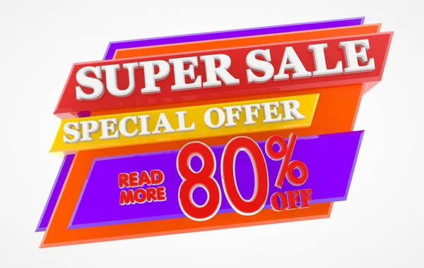 SUPER SALE SPECIAL OFFER 80 % OFF READ MORE 3d rendering — 스톡 사진