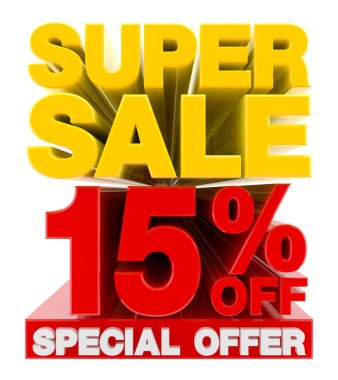 Süper İndirim% 15 indirimli Özel Teklif 3D çizim