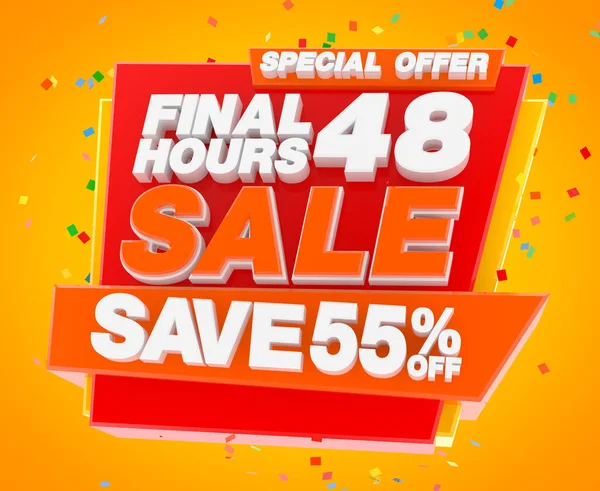 FINAL 48 HOURS SALE SAVE 55% Ілюстрація 3D рендеринга — стокове фото