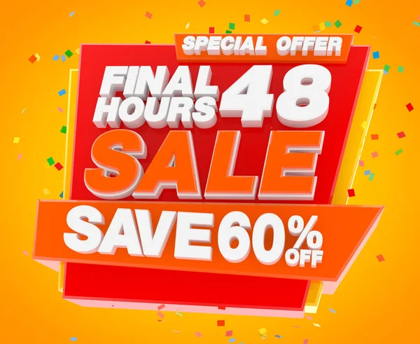 FINAL 48 HOURS SALE SAVE 60% СПЕКЦІЯ Ілюстрація 3D рендеринга — стокове фото