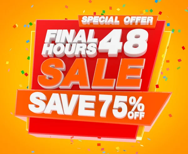 FINAL 48 HOURS SALE SAVE 75% СПЕКЦІЯ Ілюстрація 3D рендеринга — стокове фото