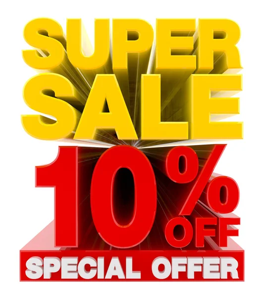 Super Sale 10% korting Speciale aanbieding illustratie 3d rendering — Stockfoto