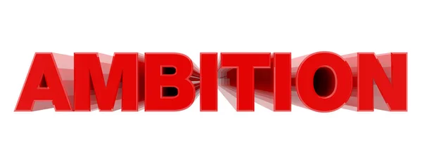 AMBICIÓN palabra roja sobre fondo blanco ilustración 3D renderizado — Foto de Stock