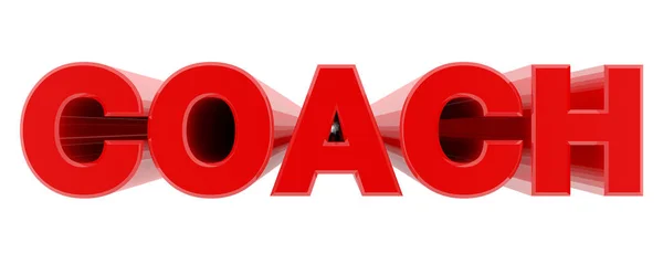 COACH красное слово на белом фоне иллюстрации 3D рендеринг — стоковое фото