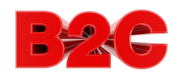 B2C mot rouge sur fond blanc illustration rendu 3D — Photo