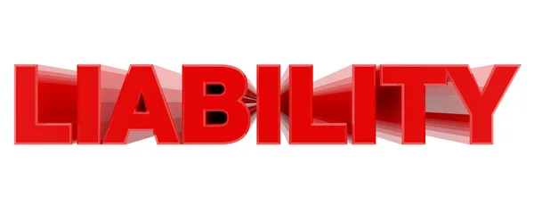 LIABILITY red word on white background illustration 3D rendering — 스톡 사진