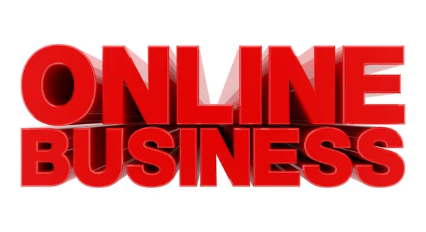 Красное слово ONLINE BUSINESS на белом фоне 3D рендеринг — стоковое фото