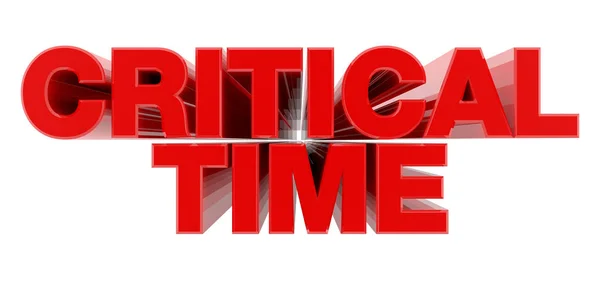 Critical Time czerwone słowo na białym tle ilustracji 3d renderowania — Zdjęcie stockowe