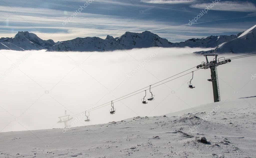 Ski lift in St. Anton am Arlberg