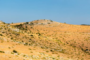 Mavi gökyüzü, çöl sakin doğa manzara.