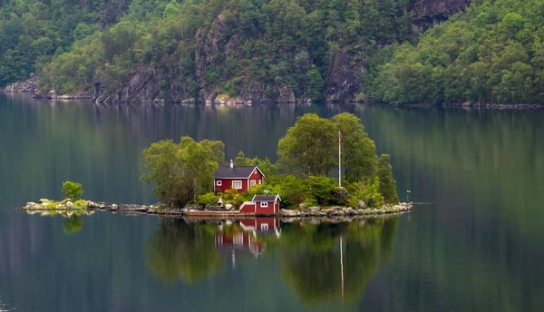 Будинок Мрії Озері Ідеальне Місце Сімейного Відпочинку — стокове фото