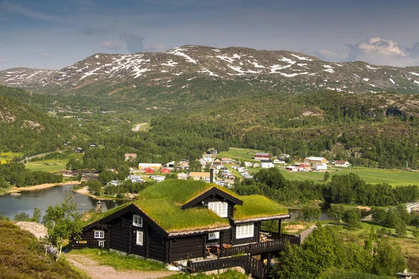 Casa Tradizionale Norvegese Legno Tipica Casa Norvegese Tipica Casa Norvegese — Foto Stock