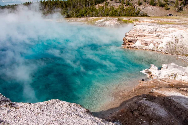 Turquoise Pool Una Fuente Termal Cuenca Del Géiser Midway Del — Foto de Stock