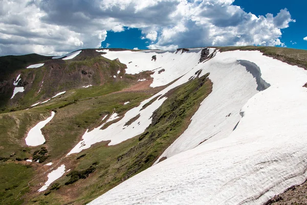 Vista Delle Montagne Innevate Trail Ridge Road Centro Visitatori Alpini — Foto Stock