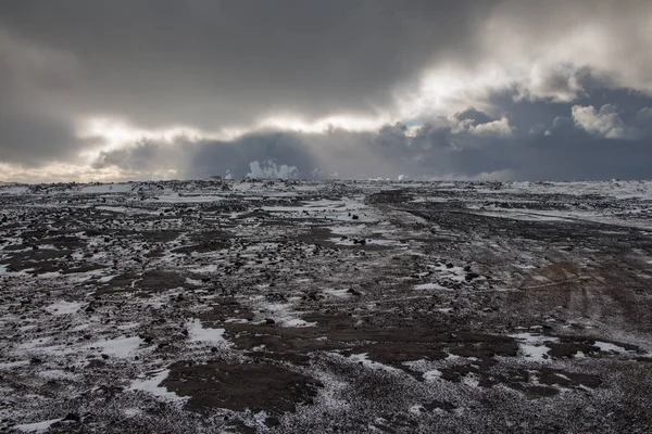 Lanscape Lava Field Reykjanes Peninsula Iceland — 스톡 사진