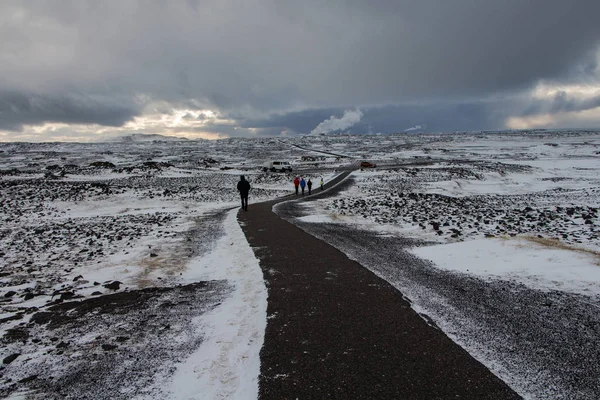 Vista Desde Puente Entre Continentes Largo Península Reykjanes Sur Islandia — Foto de Stock