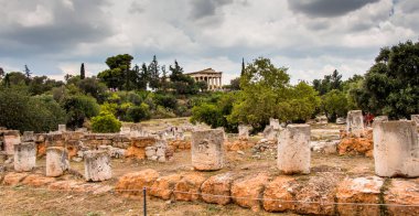 Hephaestus Tapınağı Antik Agora 'da Panorama, Atina, Yunanistan