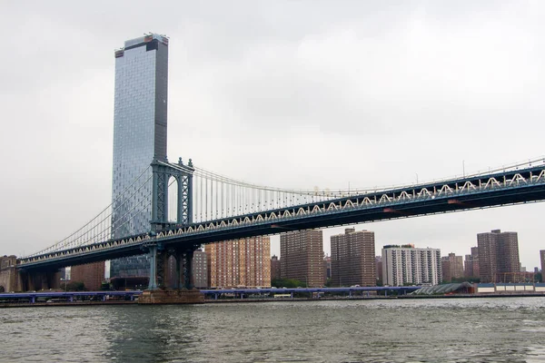 Brooklyn Bridge Hudson River New York City Verenigde Staten — Stockfoto