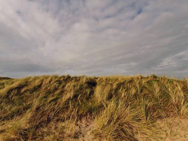 Gökyüzüne karşı kumulların manzarası