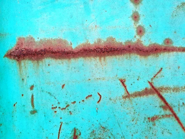 Fotografía Cerca Una Pared Metal Envejecido Con Óxido Pintura Pelada — Foto de Stock