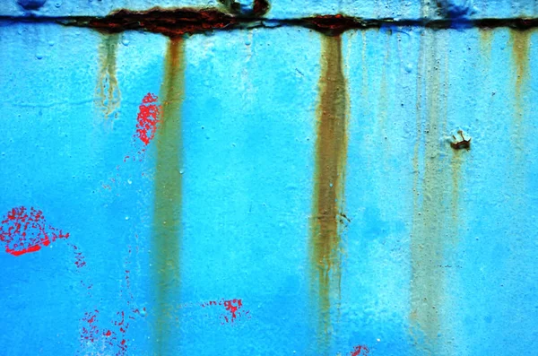 Fotografía Cerca Una Pared Metálica Oxidada — Foto de Stock