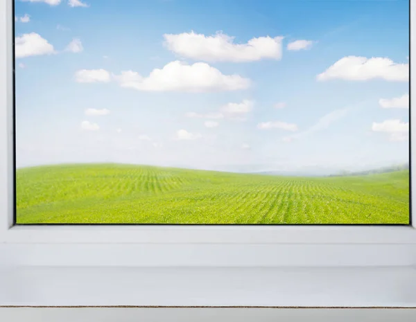 Windowsill on natural background — Stock Photo, Image