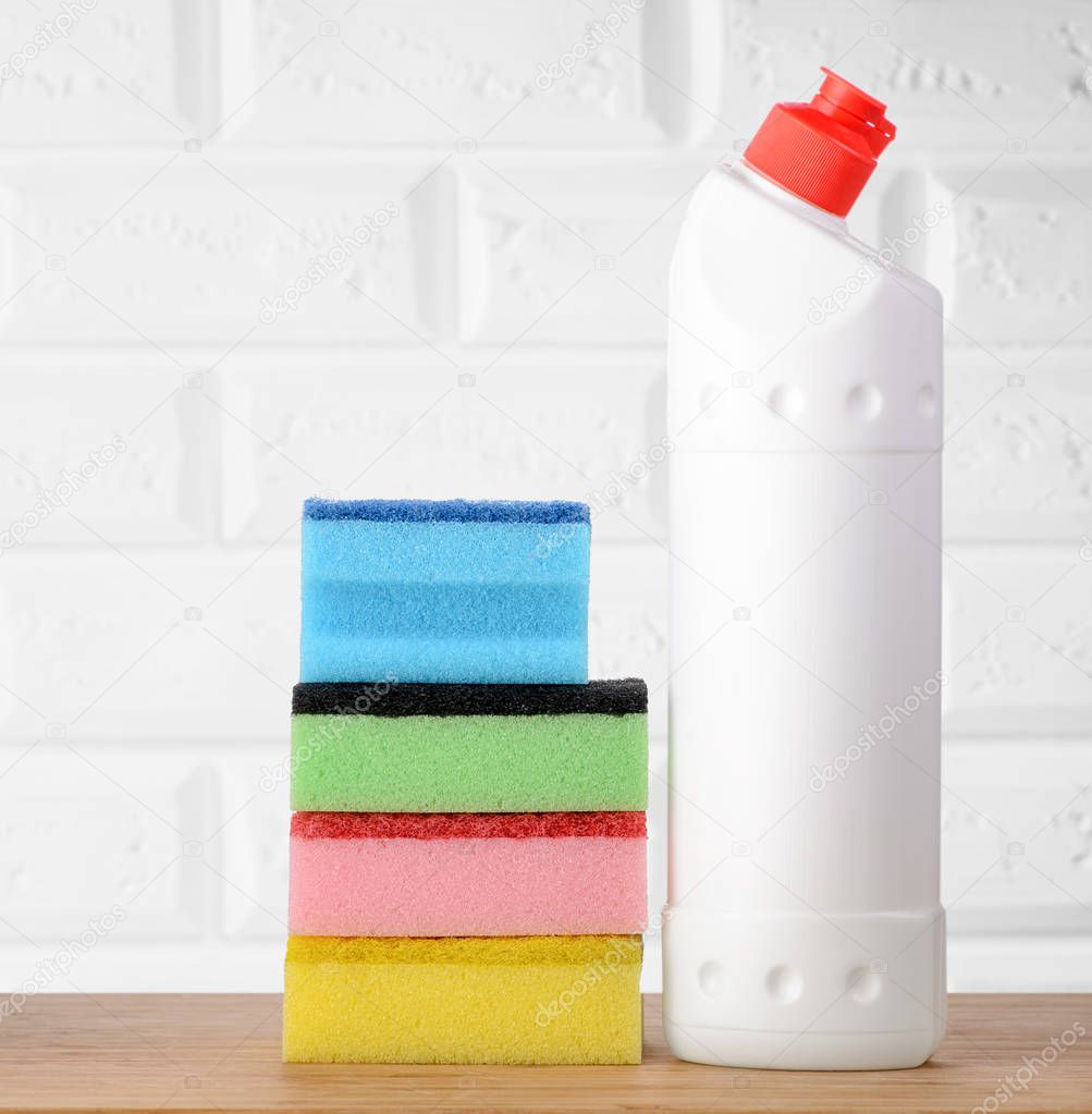 Detergent Bottle and sponges